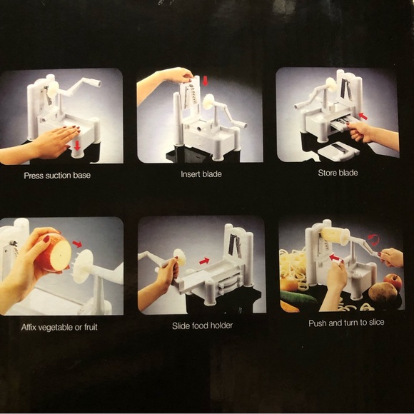 Paderno World Cuisine 3 Steel Blade Vegetable Slicer/Spiralizer, Counter-Mounted - Picture 12 of 13